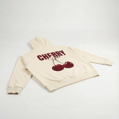 Cherry Burst, Double Layered Zip Hoodie