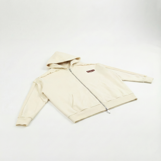 Cherry Burst, Double Layered Zip Hoodie