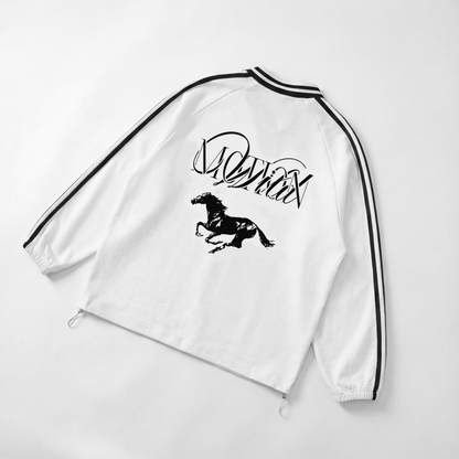 Wild Motion, Striped Lapel Collar Sweatshirt