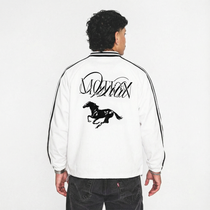 Wild Motion, Striped Lapel Collar Sweatshirt