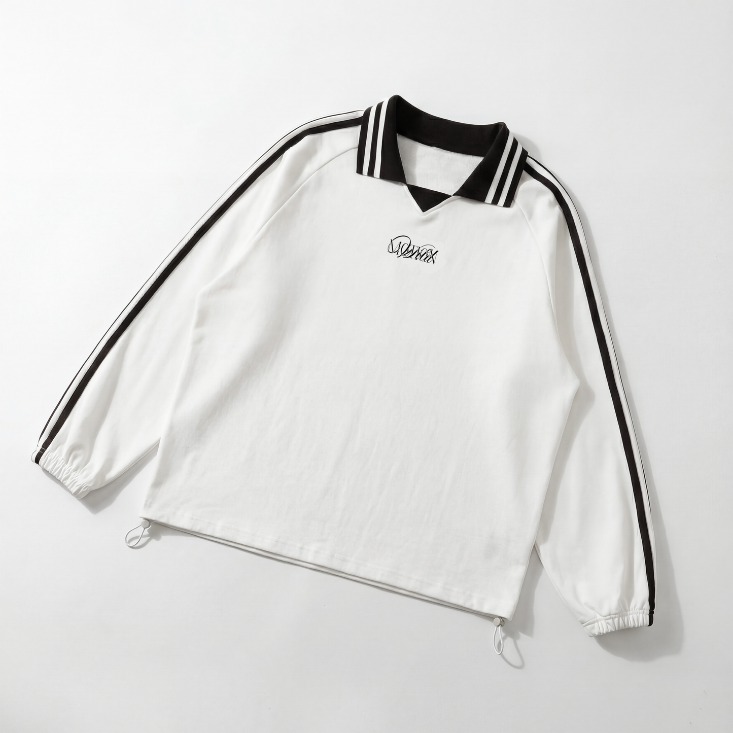 Wild Motion, Striped Lapel Collar Sweatshirt